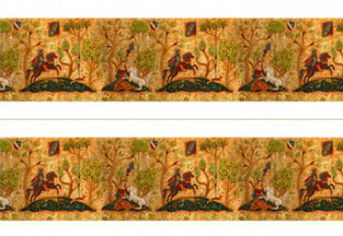 Dollhouse Miniature Wallpaper: Tudor Frieze